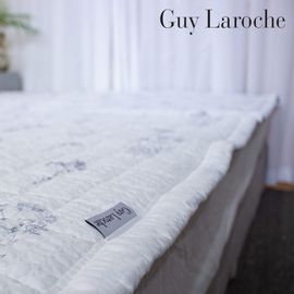 Guy Laroche Premium Seersucker Cooling Mattress Pad Embossed Breathable Summer Bedding Lightweight & Quick-Dry _ Made in Korea
